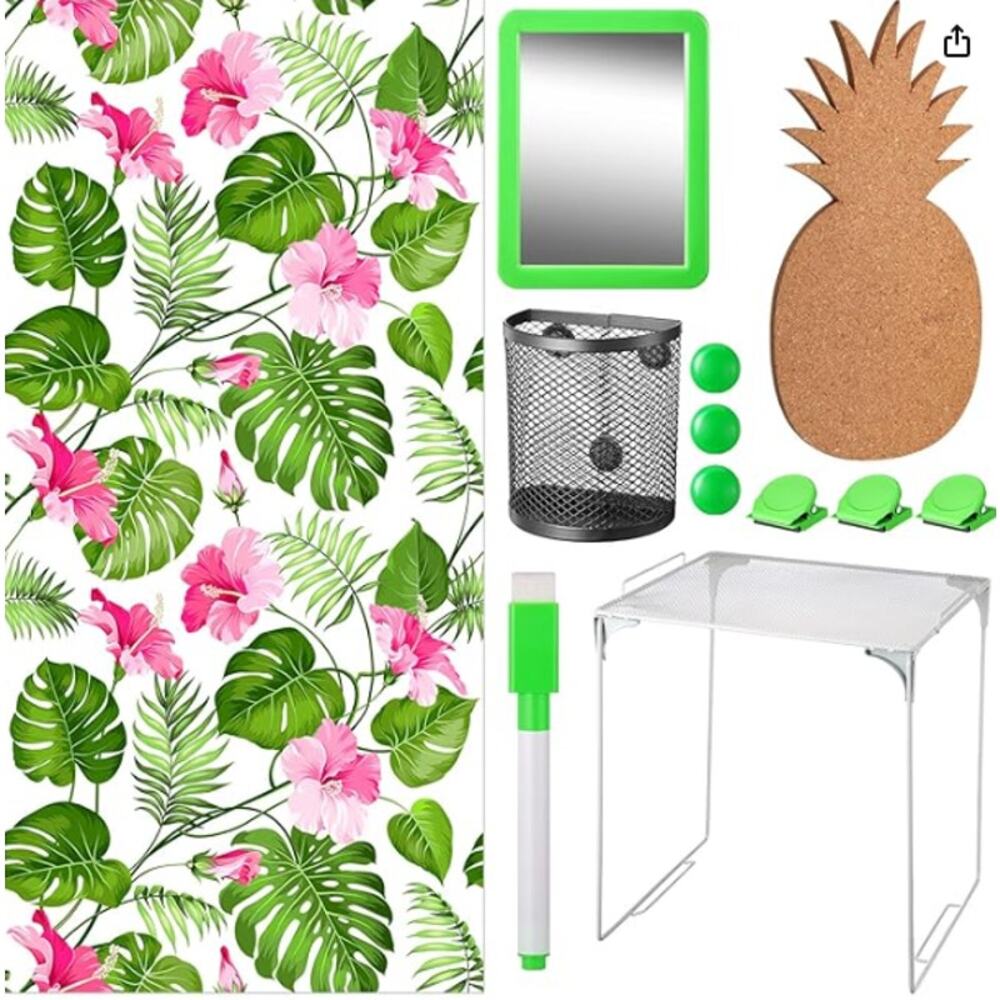 Tropical Locker Accessories Kit Decoration and Organizer Kit Magnetic Wallpaper